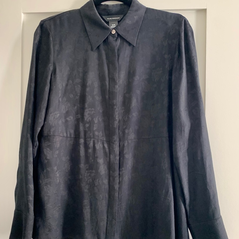 Club Monaco Black Flared Blouse
